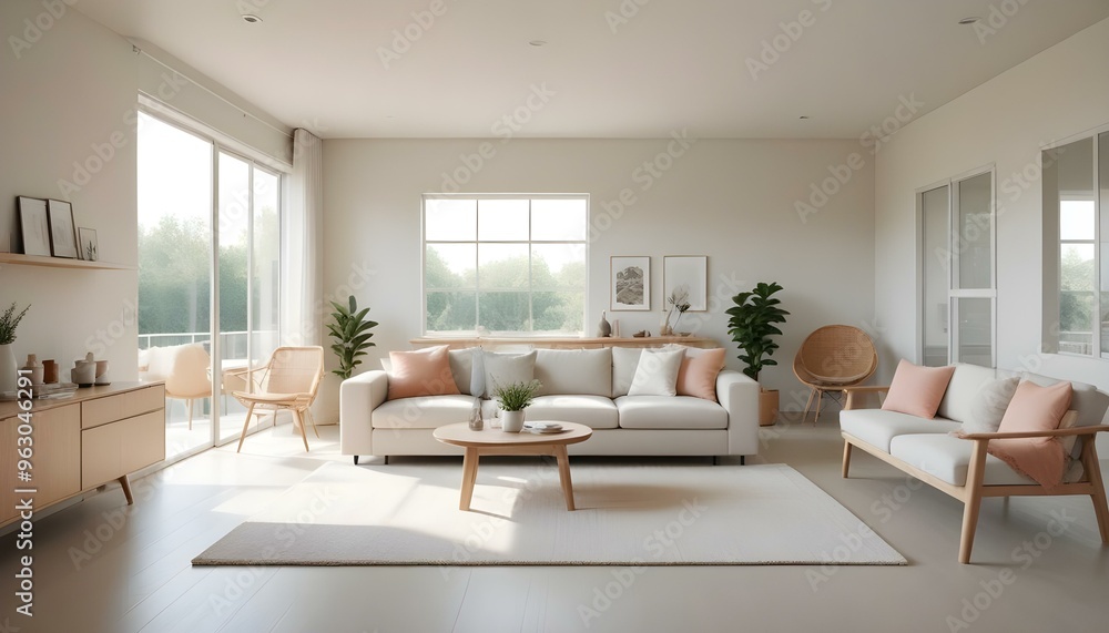 Fototapeta premium Photo interior modern design room 3d illustration