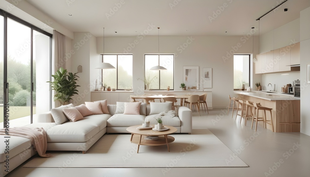 Fototapeta premium Photo interior modern design room 3d illustration