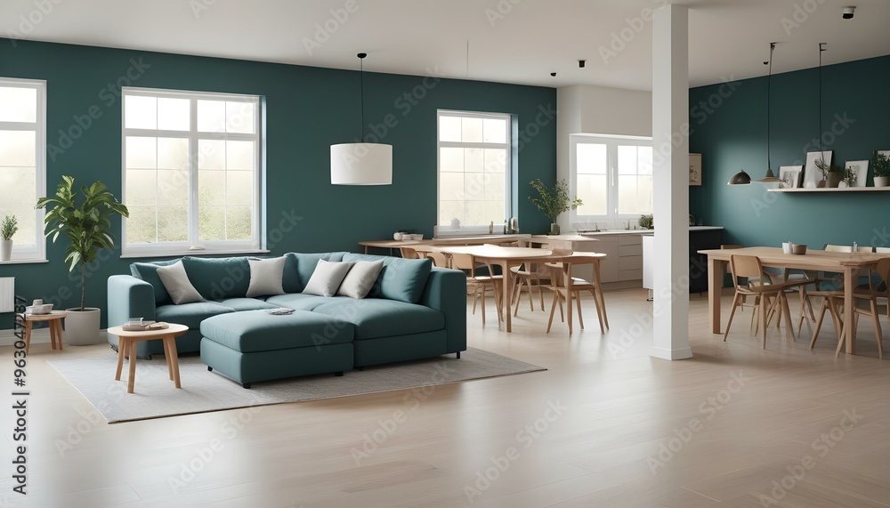 Fototapeta premium Photo interior modern design room 3d illustration