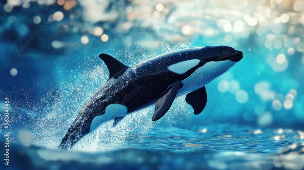 Obraz premium Orca Leaping From the Water