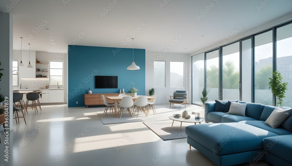 Fototapeta premium Photo interior modern design room 3d illustration