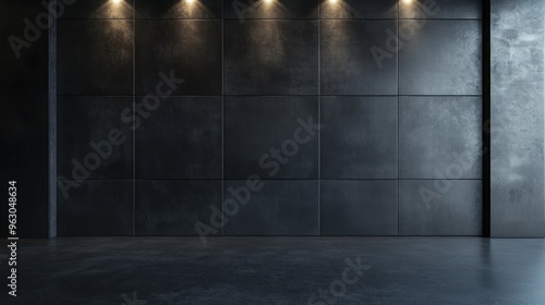 Black Wall with Lights