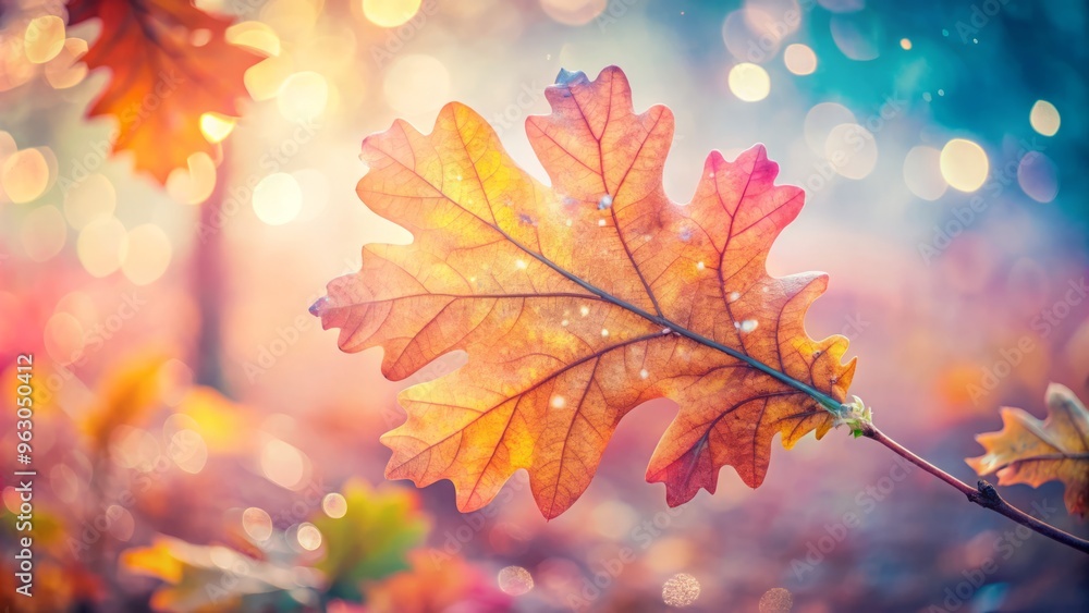 soft focus autumn oak leaf photography with pastel color shades and dreamy atmosphere soft focus autumn oak leaf photography with pastel color shades and dreamy atmosphere
