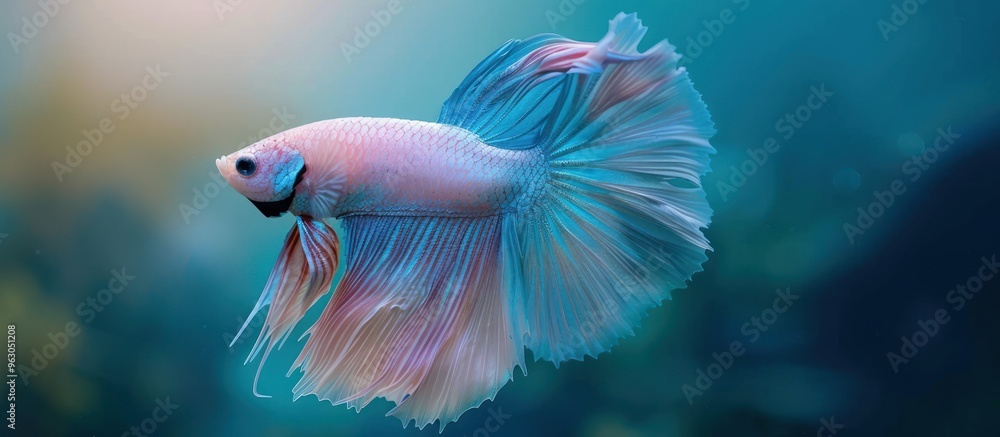 Beautiful Betta Fish with Flowing Fins. Siamese Fighting Fish Underwater Beautiful Betta Fish with Flowing Fins. Siamese Fighting Fish Underwater