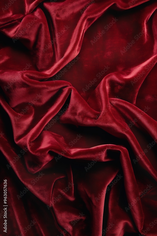 Close-up of vibrant red fabric with slight curl, possibly velvet or silk. Fabric occupies most frame, creating sense of depth. Subtle gray background adds balance to composition. Close-up of vibrant red fabric with slight curl, possibly velvet or silk. Fabric occupies most frame, creating sense of depth. Subtle gray background adds balance to composition.