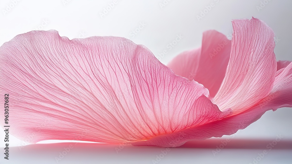 Stunning Realistic Soft Pink Petal Isolated on White Background. Natural Beauty and Simplicity in Floral Design Stunning Realistic Soft Pink Petal Isolated on White Background. Natural Beauty and Simplicity in Floral Design
