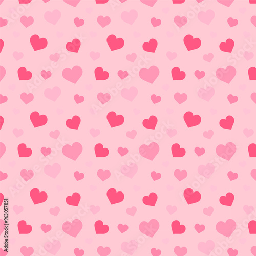 Seamless pattern with hearts.Heart repeat pattern in pink.Vector graphic illustration background wallpaper.