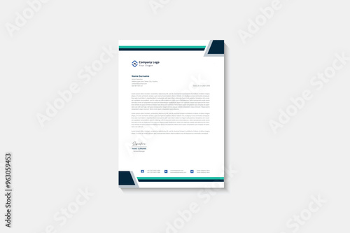 Clean corporate letterhead template design, Modern letterheads design template, Professional company letterheads template for business and project.