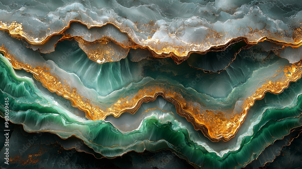 Luxury green and gold marble texture with abstract layers. Elegant design for decor and art. Luxury green and gold marble texture with abstract layers. Elegant design for decor and art.