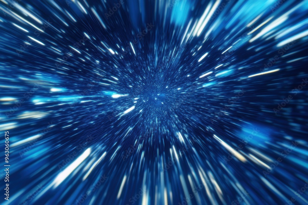 Hyperspace travel concept with blue light speed effect Hyperspace travel concept with blue light speed effect