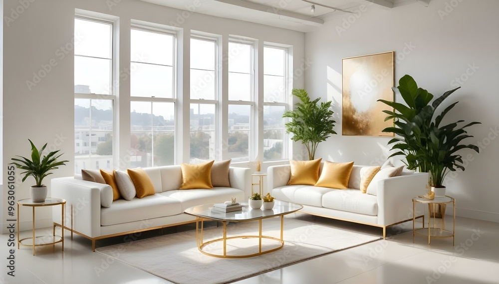 Fototapeta premium Photo interior modern design room 3d illustration