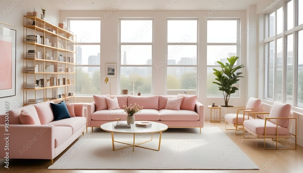 Fototapeta premium Photo interior modern design room 3d illustration