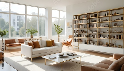 Photo interior modern design room 3d illustration