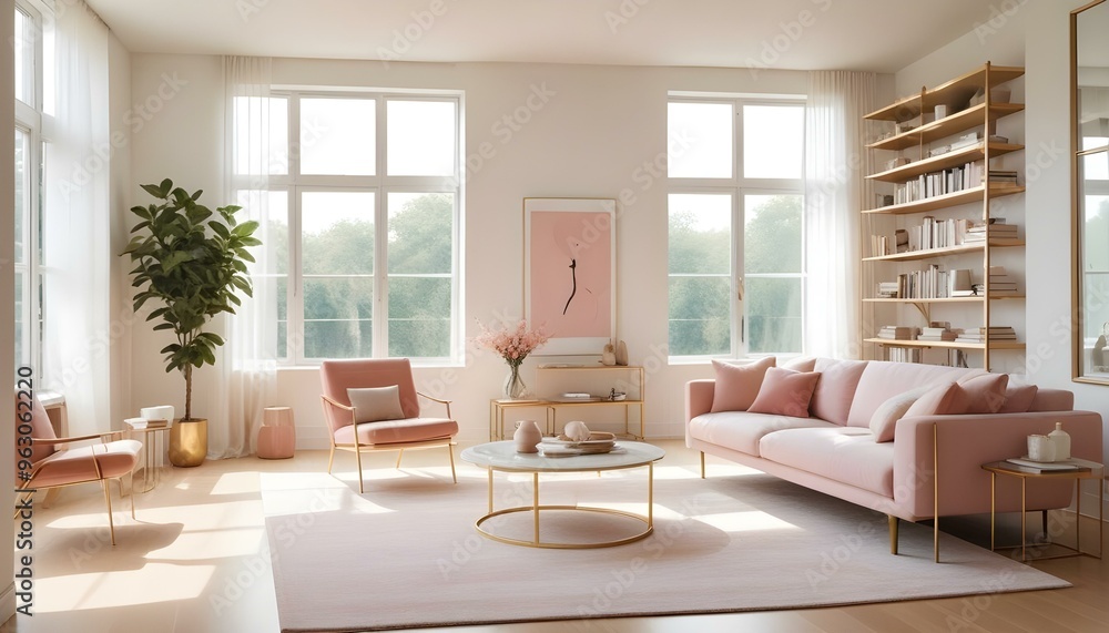 Fototapeta premium Photo interior modern design room 3d illustration