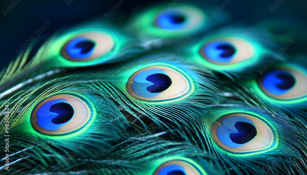 Obraz premium A colorful background made with vibrant peacock feathers