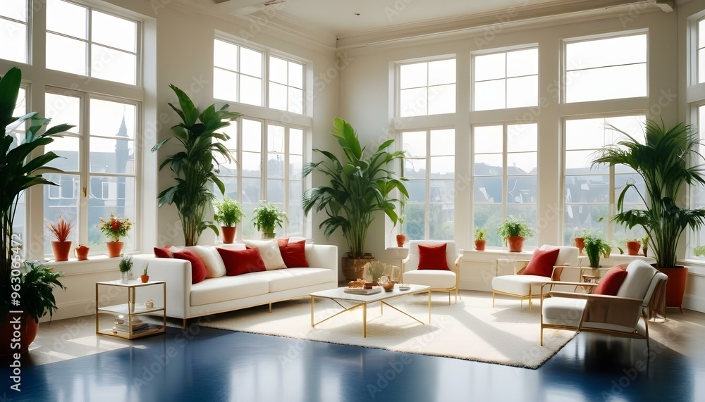 Fototapeta premium Photo interior modern design room 3d illustration