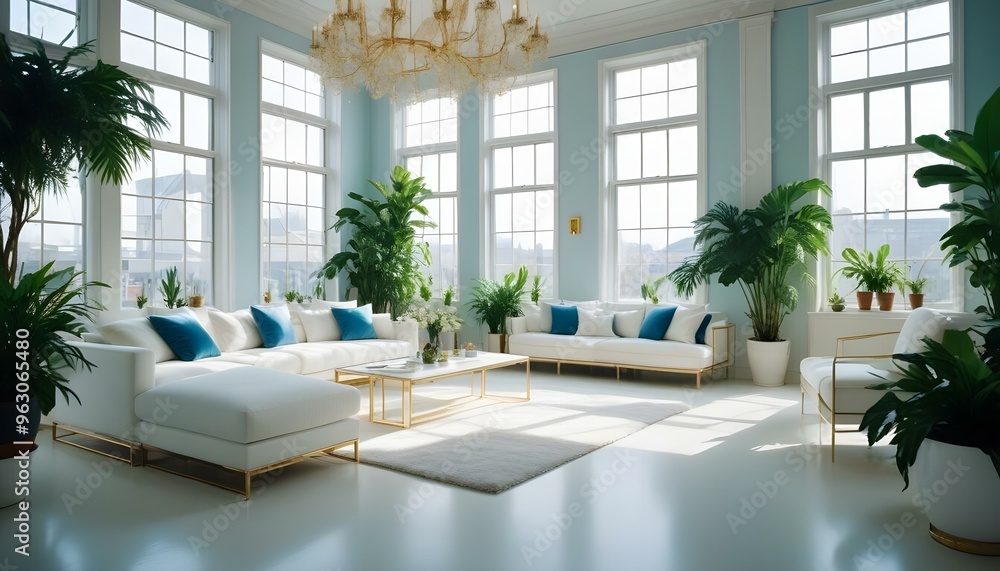 Naklejka premium Photo interior modern design room 3d illustration