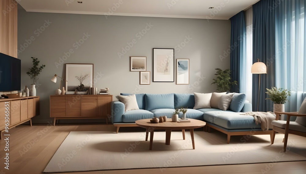 Fototapeta premium Photo interior modern design room 3d illustration