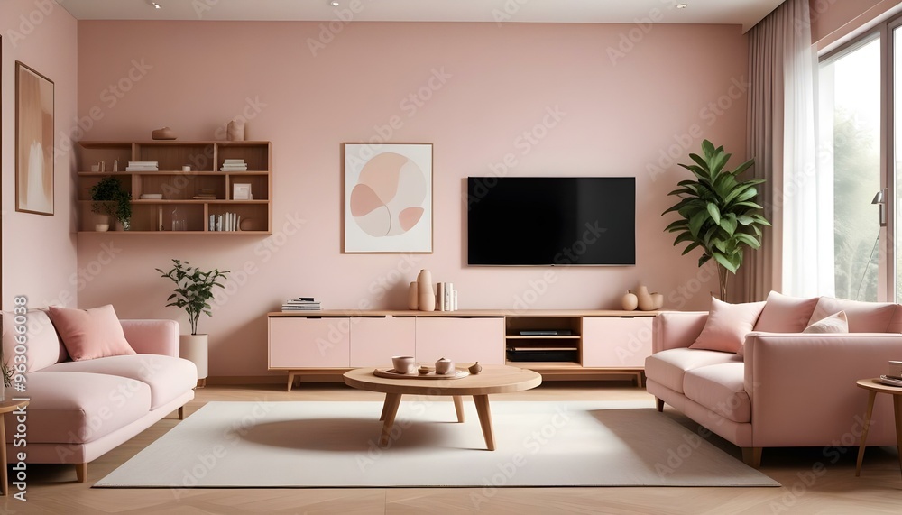 Fototapeta premium Photo interior modern design room 3d illustration