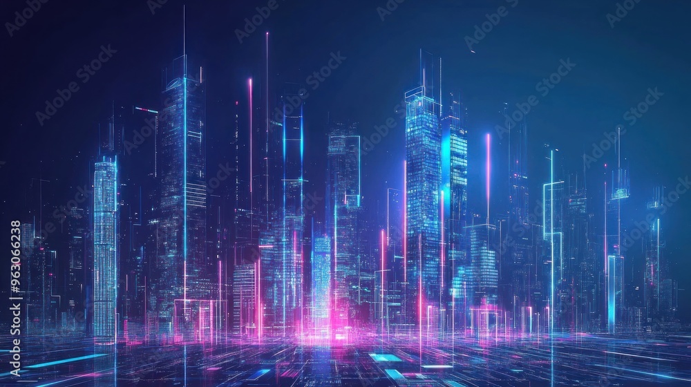Neon Cityscape: A Digital Metropolis Neon Cityscape: A Digital Metropolis