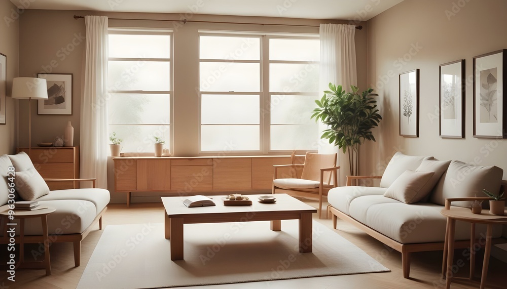 Fototapeta premium Photo interior modern design room 3d illustration