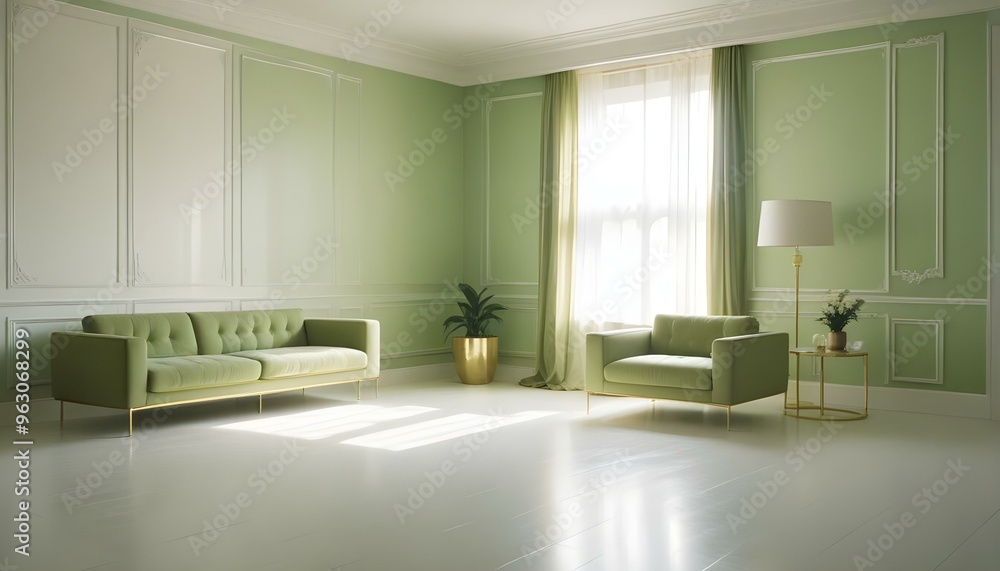 Fototapeta premium Photo interior modern design room 3d illustration