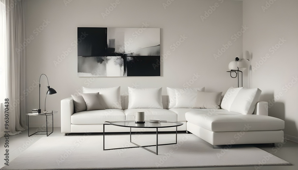 Fototapeta premium Photo interior modern design room 3d illustration