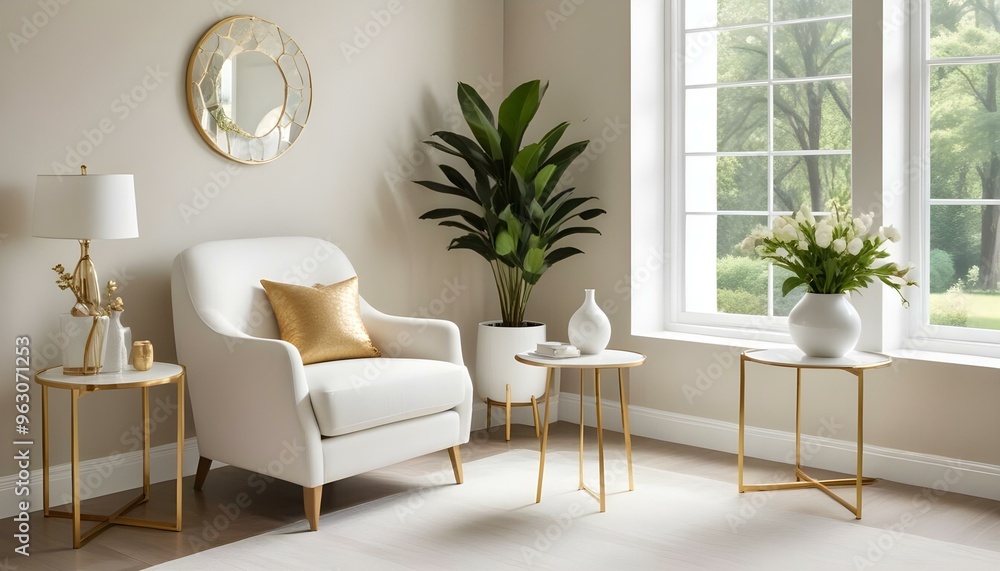 Fototapeta premium Photo interior modern design room 3d illustration