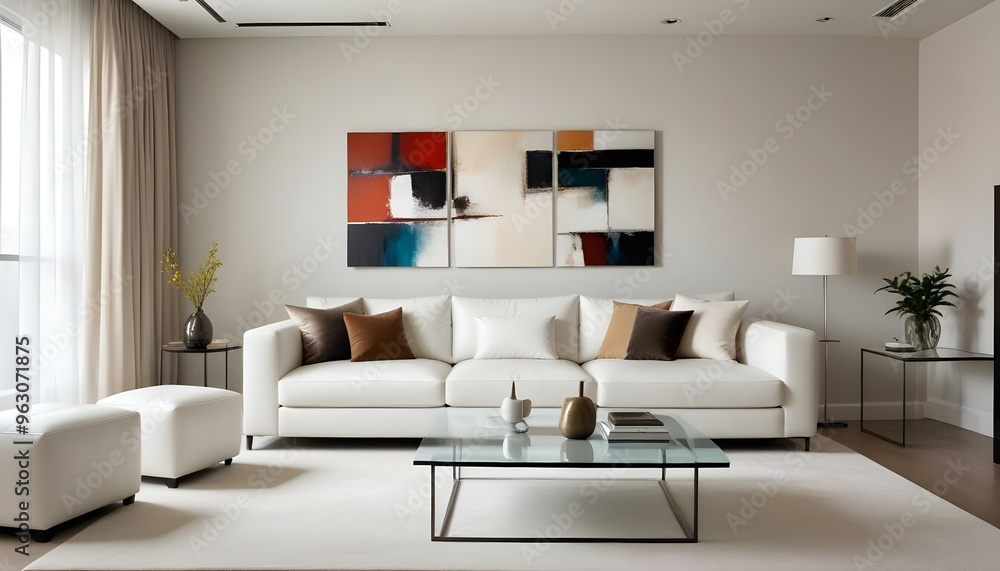 Fototapeta premium Photo interior modern design room 3d illustration