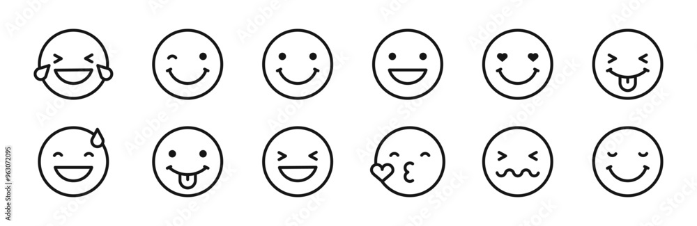 Smile face icon.
Happy emoticon symbol. Smile face icon.
Happy emoticon symbol.