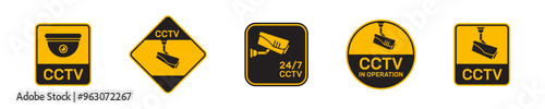 CCTV camera icon. 
Security monitoring symbol.