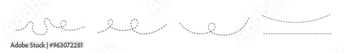 Dotted line icons. Various dotted lines design
