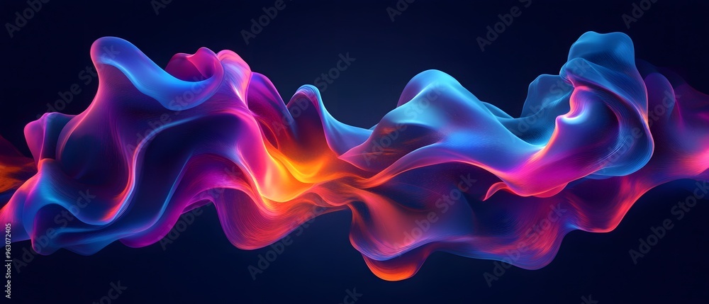 Obraz premium Abstract Colorful Flowing Wave Pattern