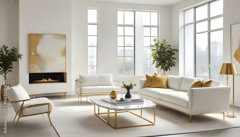 Fototapeta premium Photo interior modern design room 3d illustration