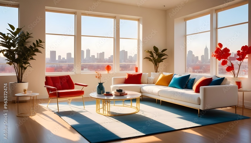 Fototapeta premium Photo interior modern design room 3d illustration