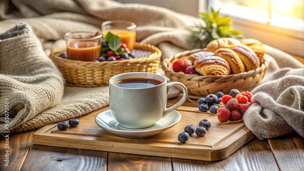 Concept of morning routine and homemade breakfast treat warmth Concept of morning routine and homemade breakfast treat warmth