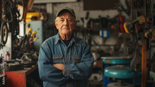 Portrait of a Confident Mechanic in His Workshop