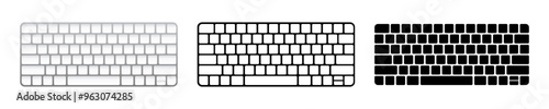 Keyboard vector set. Computer keys illustrations.
