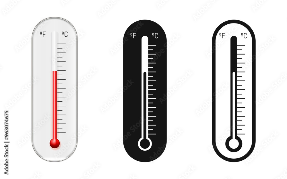 Thermometer vector icons. Temperature gauge icon.
Heat and cold symbol Thermometer vector icons. Temperature gauge icon.
Heat and cold symbol