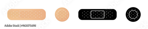 Medical tape icon. 
Adhesive bandage symbol