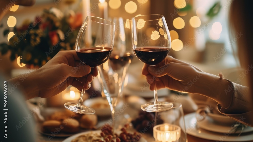 Romantic Dinner with Red Wine and Candlelight Romantic Dinner with Red Wine and Candlelight