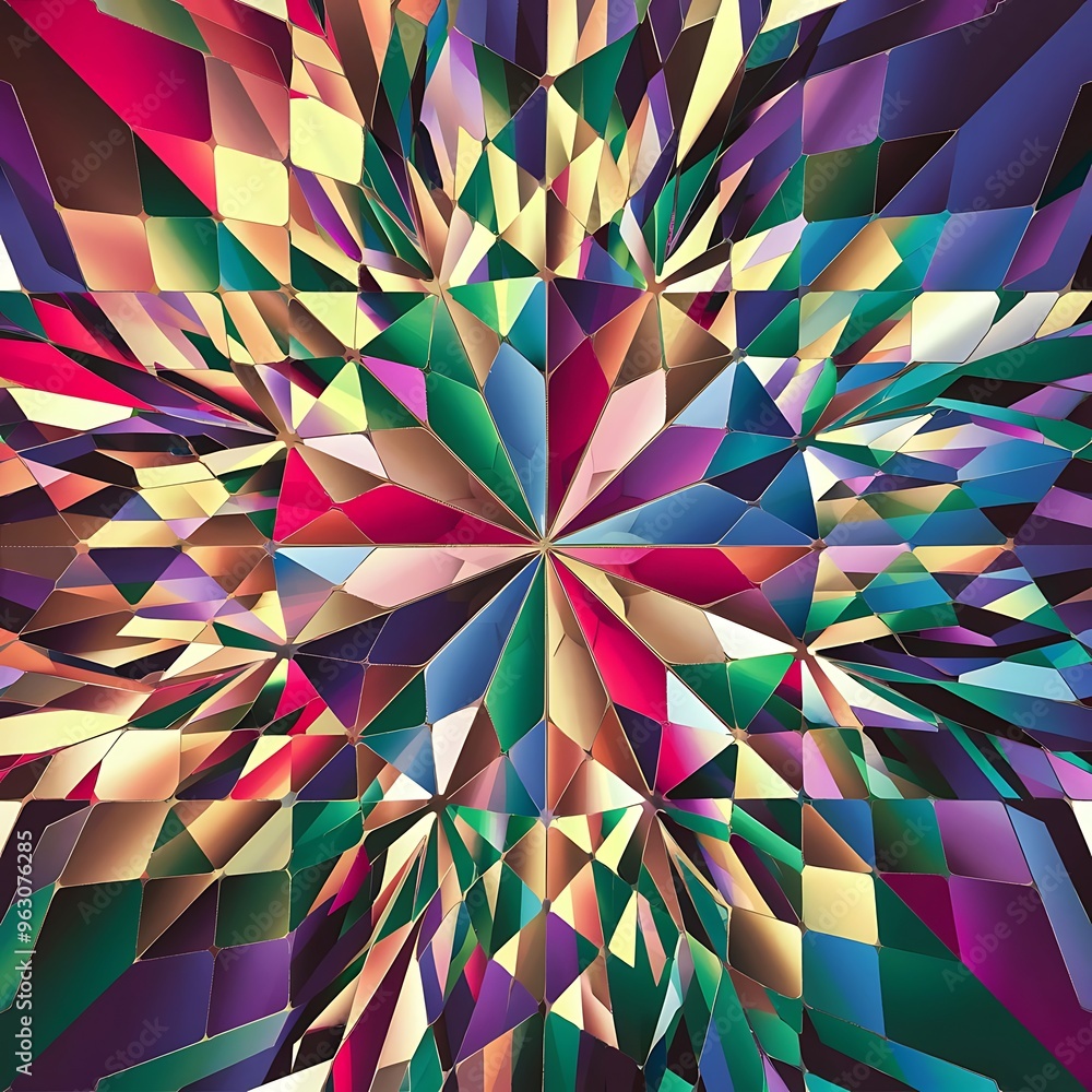 Creative prismatic background with polygonal pattern Creative prismatic background with polygonal pattern