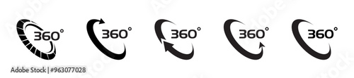 360 degrees icon. 
Full rotation symbol