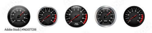 Speedometer gauge icon. 
Car dashboard symbol