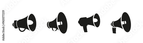 Megaphone icon. 
Loudspeaker sound symbol
