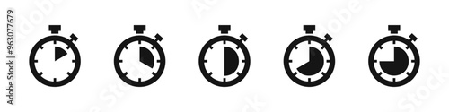 Timer icon. 
Countdown clock symbol