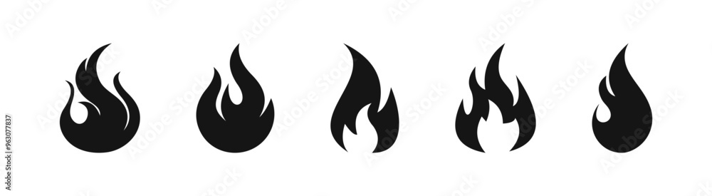Flame icon. Burning symbol Flame icon. Burning symbol