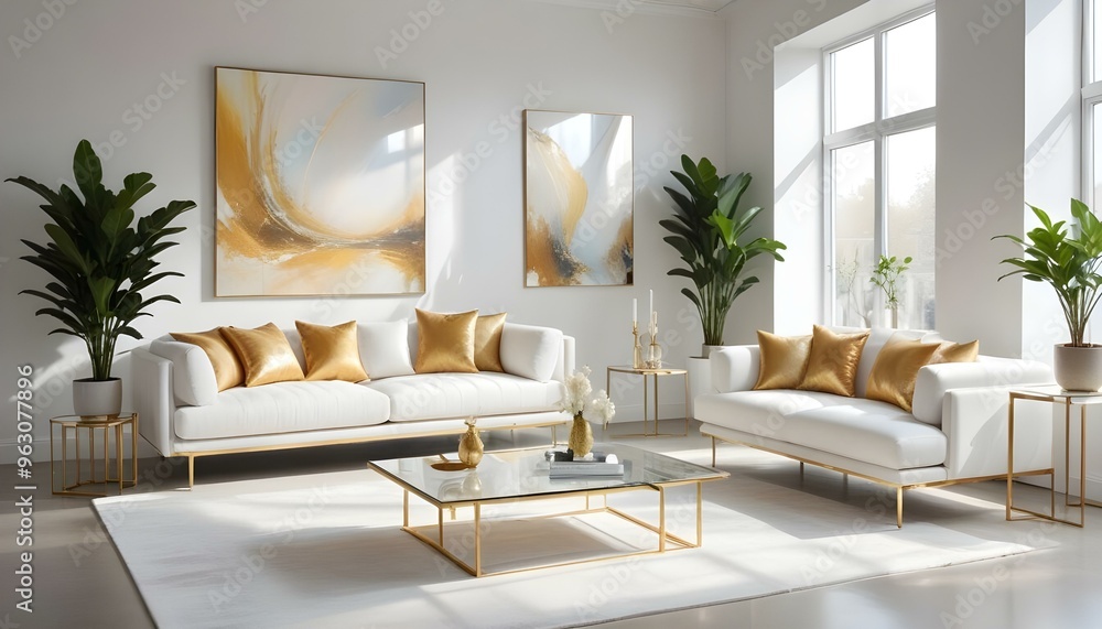 Fototapeta premium Photo interior modern design room 3d illustration