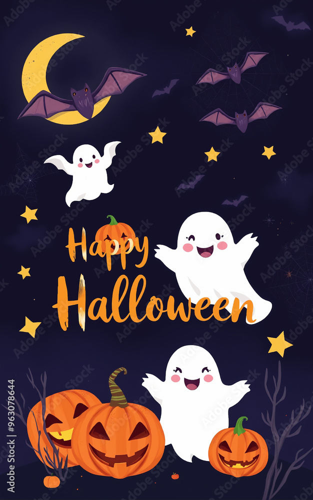 cute and gorgeous halloween card poster design illustration cartoon cute and gorgeous halloween card poster design illustration cartoon