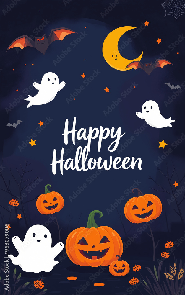 cute and gorgeous halloween card poster design illustration cartoon cute and gorgeous halloween card poster design illustration cartoon